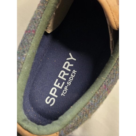 NEW SPERRY TOP-SIDER MENS WOOL TWEED SNEAKERS WITH LEATHER TRIM & WHITE SOLES 10 - Picture 5 of 5